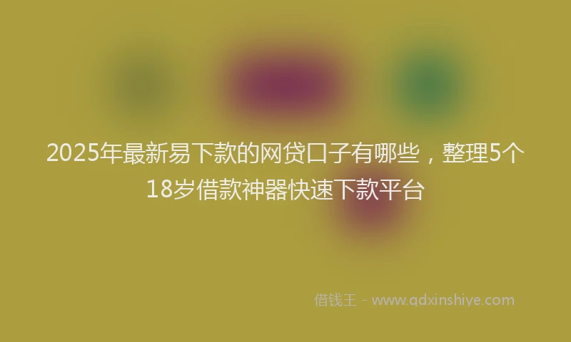 2025年最新易下款的网贷口子有哪些，整理5个18岁借款神器快速下款平台