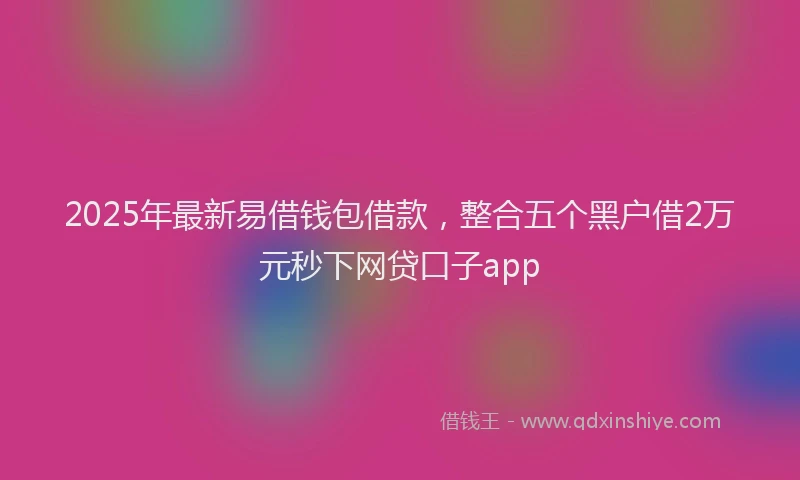 2025年最新易借钱包借款，整合五个黑户借2万元秒下网贷口子app