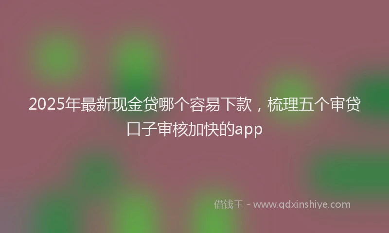 2025年最新现金贷哪个容易下款，梳理五个审贷口子审核加快的app