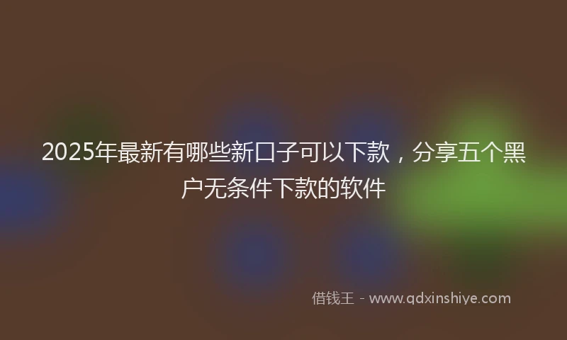2025年最新有哪些新口子可以下款，分享五个黑户无条件下款的软件
