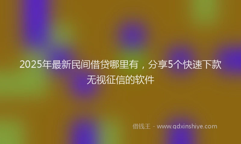 2025年最新民间借贷哪里有，分享5个快速下款无视征信的软件