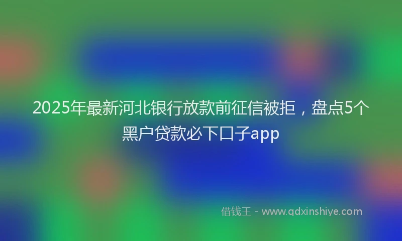 2025年最新河北银行放款前征信被拒，盘点5个黑户贷款必下口子app