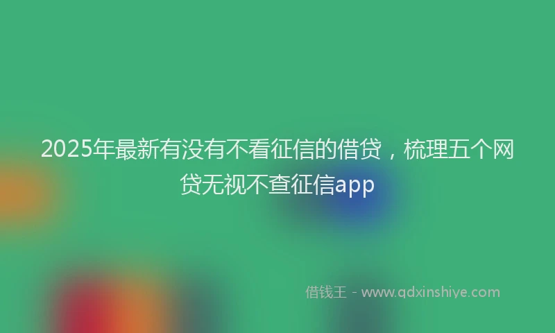 2025年最新有没有不看征信的借贷，梳理五个网贷无视不查征信app