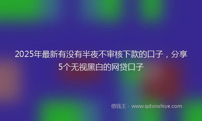 2025年最新有没有半夜不审核下款的口子，分享5个无视黑白的网贷口子