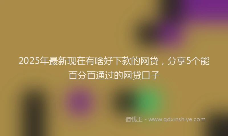 2025年最新现在有啥好下款的网贷，分享5个能百分百通过的网贷口子