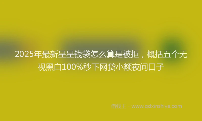 2025年最新星星钱袋怎么算是被拒，概括五个无视黑白100%秒下网贷小额夜间口子