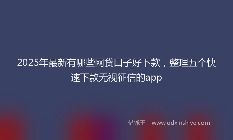 2025年最新有哪些网贷口子好下款，整理五个快速下款无视征信的app