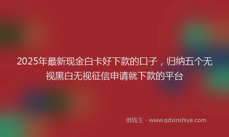 2025年最新现金白卡好下款的口子，归纳五个无视黑白无视征信申请就下款的平台
