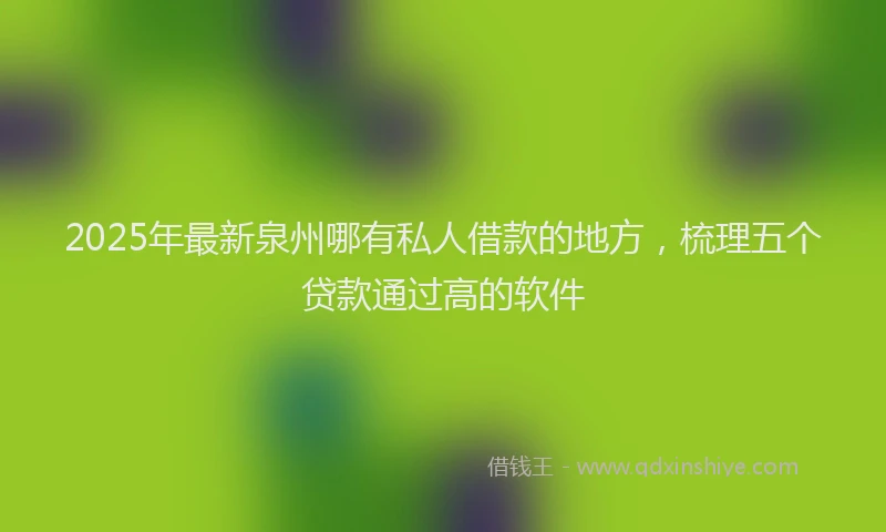 2025年最新泉州哪有私人借款的地方，梳理五个贷款通过高的软件