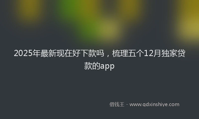 2025年最新现在好下款吗，梳理五个12月独家贷款的app
