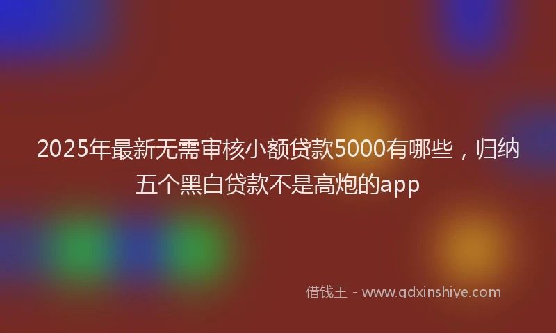 2025年最新无需审核小额贷款5000有哪些，归纳五个黑白贷款不是高炮的app