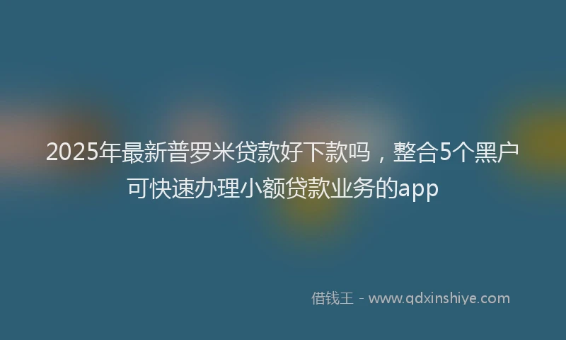 2025年最新普罗米贷款好下款吗，整合5个黑户可快速办理小额贷款业务的app