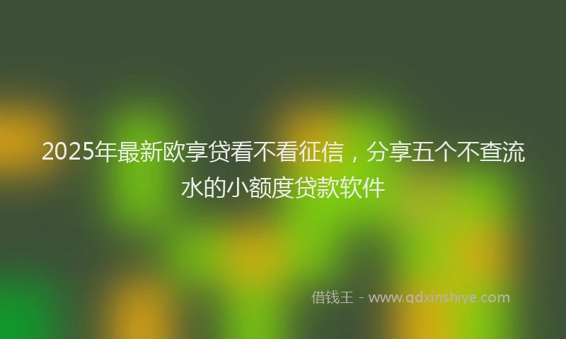 2025年最新欧享贷看不看征信，分享五个不查流水的小额度贷款软件