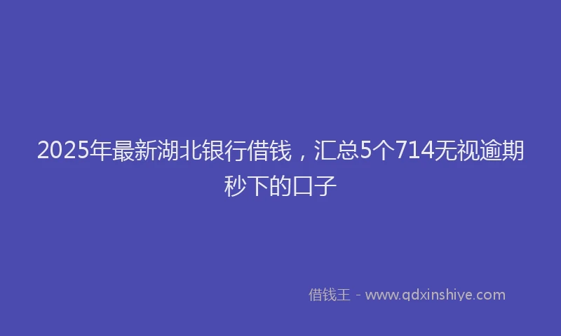 2025年最新湖北银行借钱，汇总5个714无视逾期秒下的口子