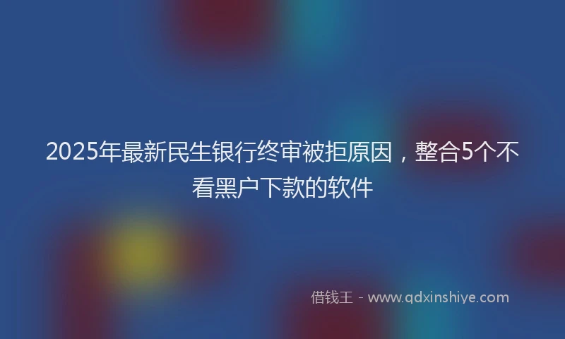 2025年最新民生银行终审被拒原因，整合5个不看黑户下款的软件
