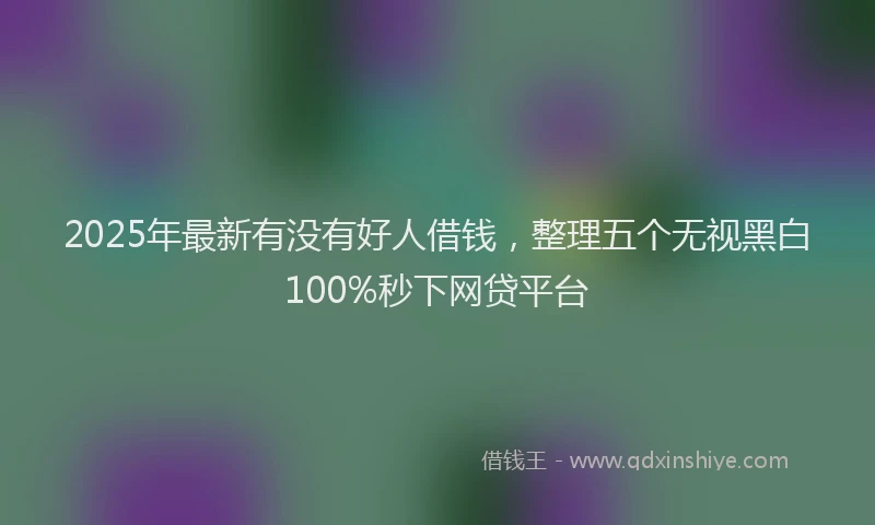 2025年最新有没有好人借钱，整理五个无视黑白100%秒下网贷平台