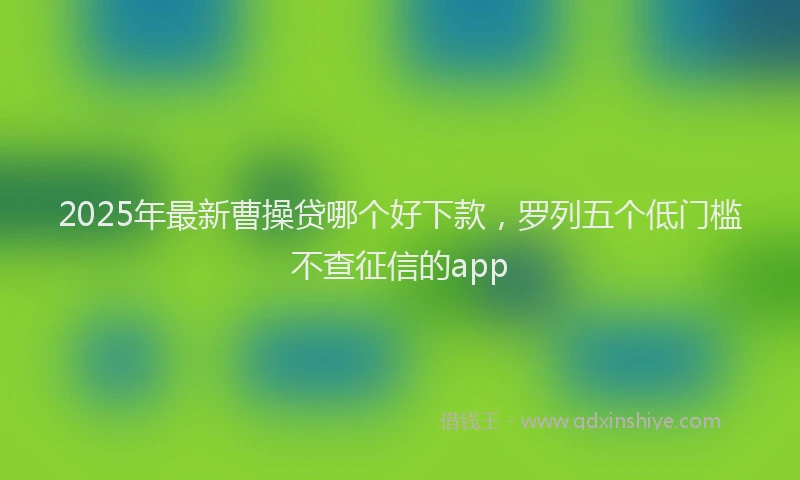 2025年最新曹操贷哪个好下款，罗列五个低门槛不查征信的app