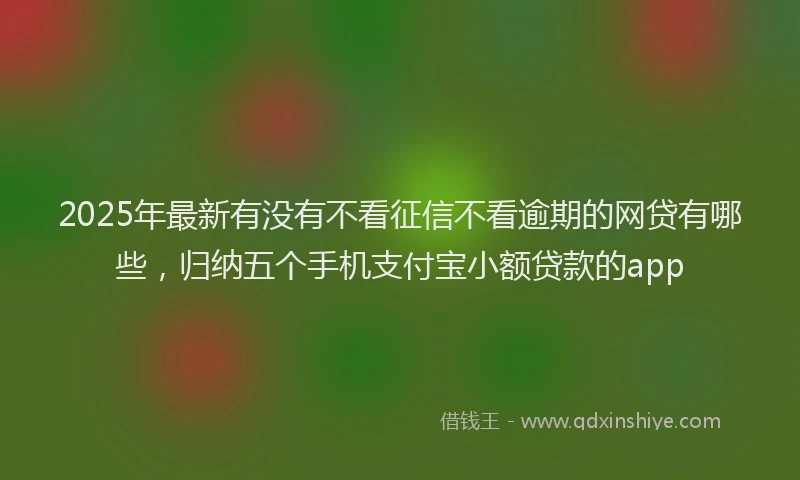 2025年最新有没有不看征信不看逾期的网贷有哪些，归纳五个手机支付宝小额贷款的app