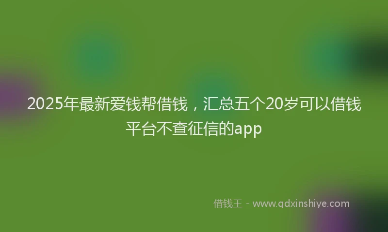 2025年最新爱钱帮借钱，汇总五个20岁可以借钱平台不查征信的app
