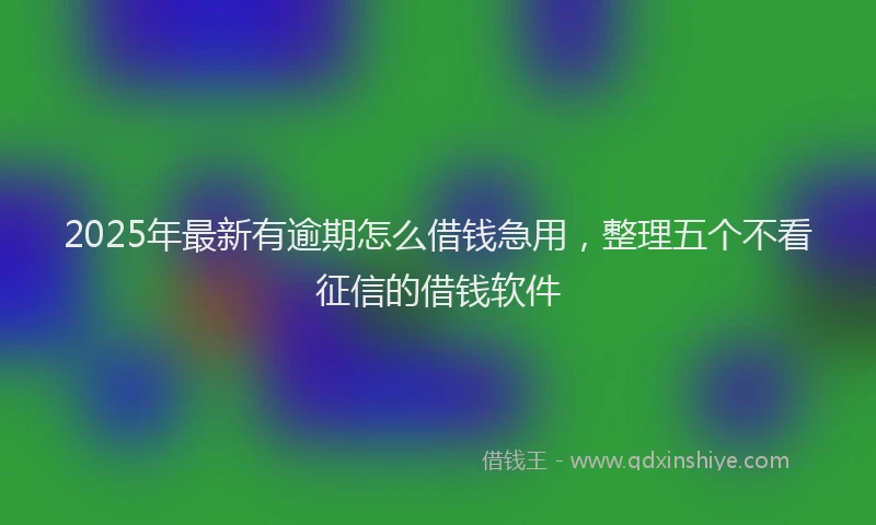 2025年最新有逾期怎么借钱急用，整理五个不看征信的借钱软件
