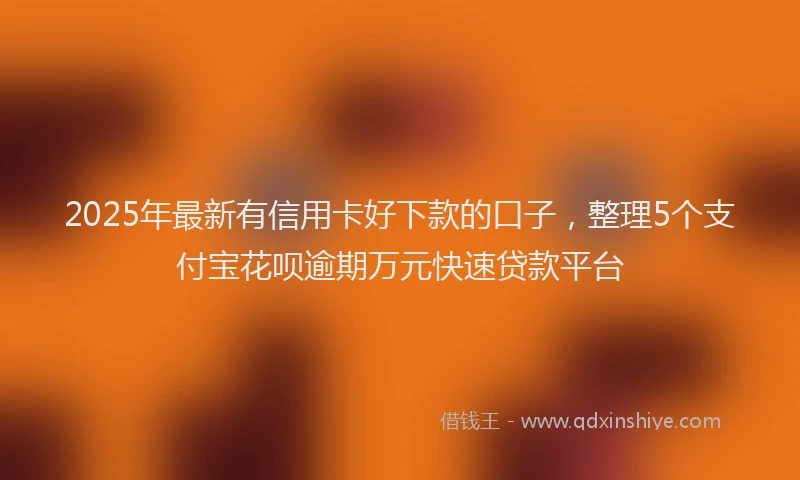 2025年最新有信用卡好下款的口子，整理5个支付宝花呗逾期万元快速贷款平台