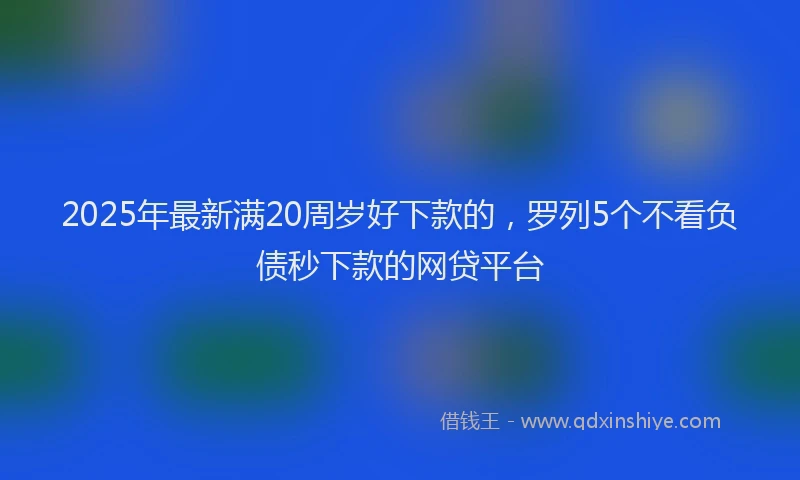2025年最新满20周岁好下款的，罗列5个不看负债秒下款的网贷平台