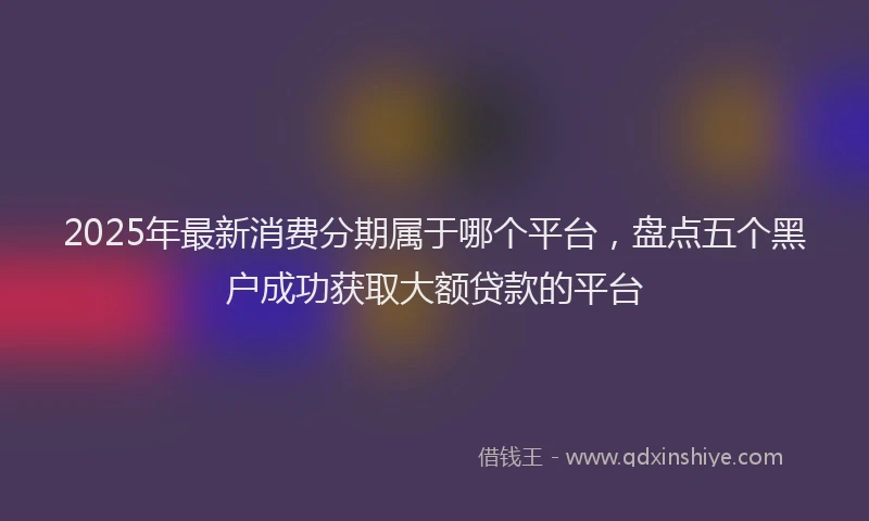 2025年最新消费分期属于哪个平台，盘点五个黑户成功获取大额贷款的平台