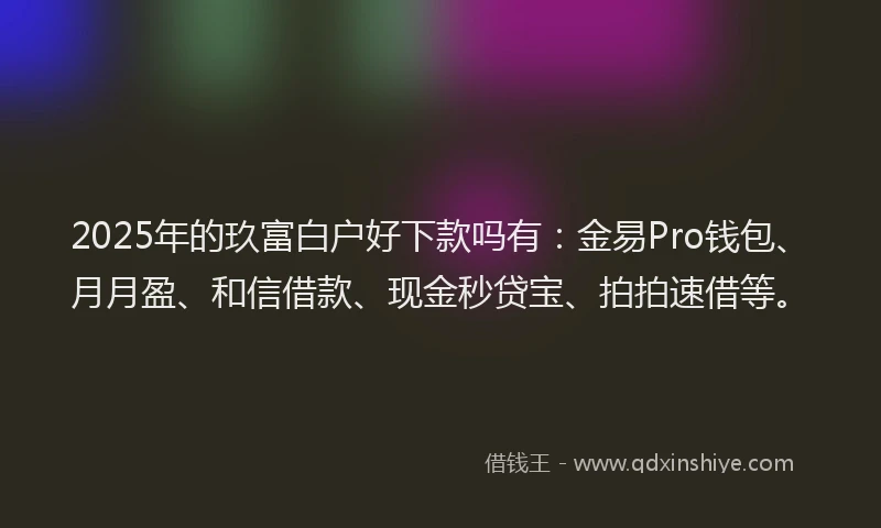 2025年的玖富白户好下款吗有：金易Pro钱包、月月盈、和信借款、现金秒贷宝、拍拍速借等。