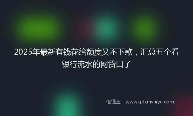 2025年最新有钱花给额度又不下款，汇总五个看银行流水的网贷口子