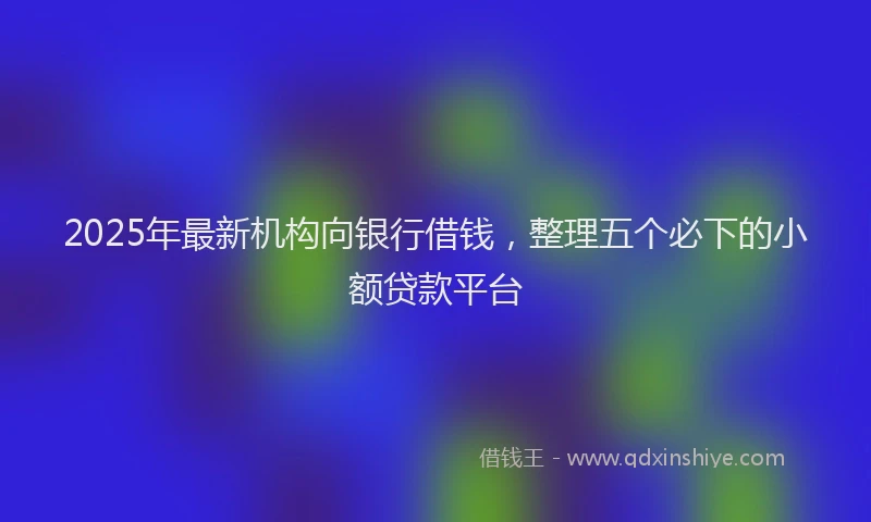 2025年最新机构向银行借钱，整理五个必下的小额贷款平台