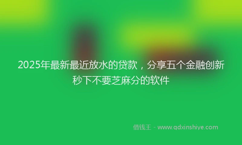 2025年最新最近放水的贷款，分享五个金融创新秒下不要芝麻分的软件