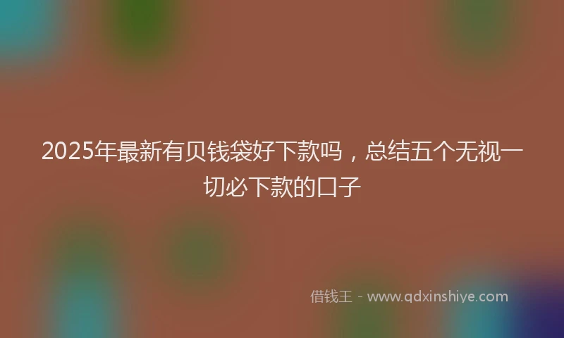 2025年最新有贝钱袋好下款吗，总结五个无视一切必下款的口子