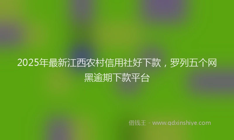 2025年最新江西农村信用社好下款，罗列五个网黑逾期下款平台