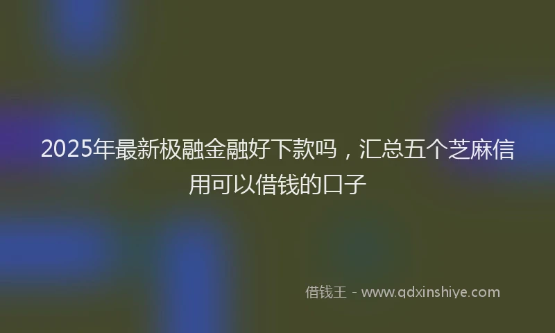 2025年最新极融金融好下款吗，汇总五个芝麻信用可以借钱的口子