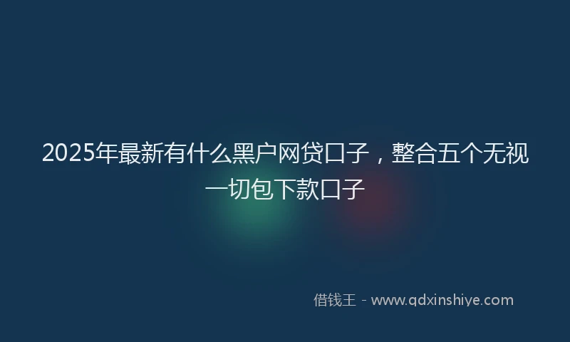 2025年最新有什么黑户网贷口子，整合五个无视一切包下款口子