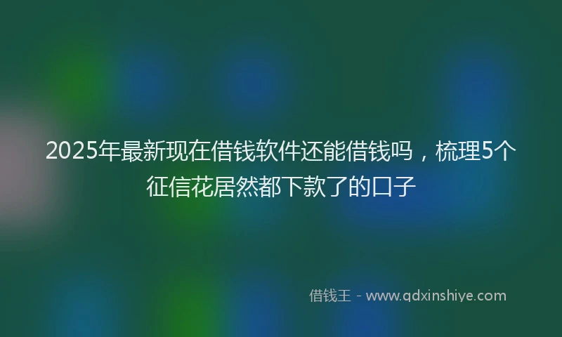 2025年最新现在借钱软件还能借钱吗，梳理5个征信花居然都下款了的口子