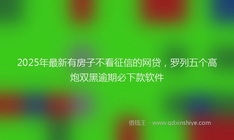 2025年最新有房子不看征信的网贷，罗列五个高炮双黑逾期必下款软件