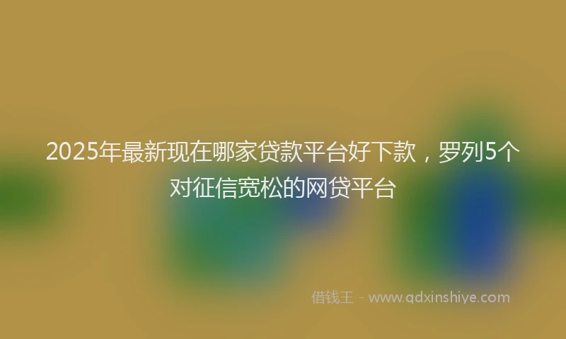 2025年最新现在哪家贷款平台好下款，罗列5个对征信宽松的网贷平台