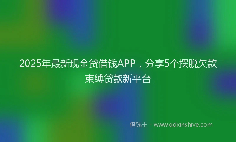 2025年最新现金贷借钱APP，分享5个摆脱欠款束缚贷款新平台