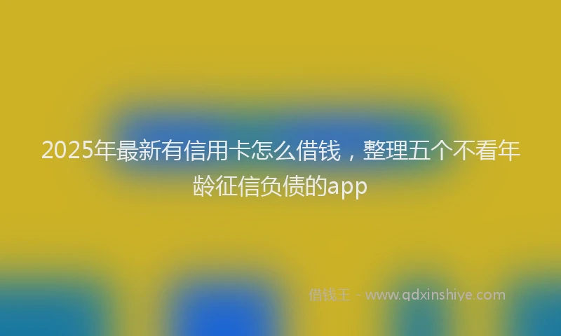 2025年最新有信用卡怎么借钱，整理五个不看年龄征信负债的app