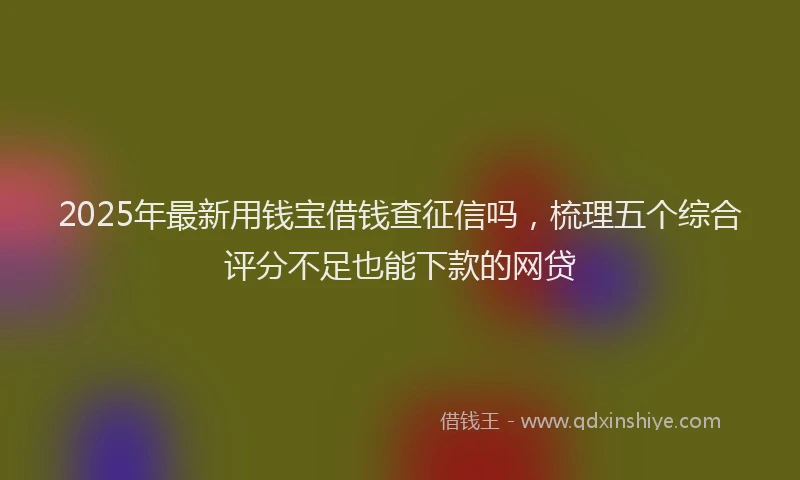 2025年最新用钱宝借钱查征信吗，梳理五个综合评分不足也能下款的网贷