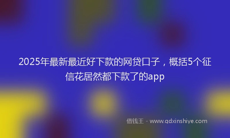 2025年最新最近好下款的网贷口子，概括5个征信花居然都下款了的app