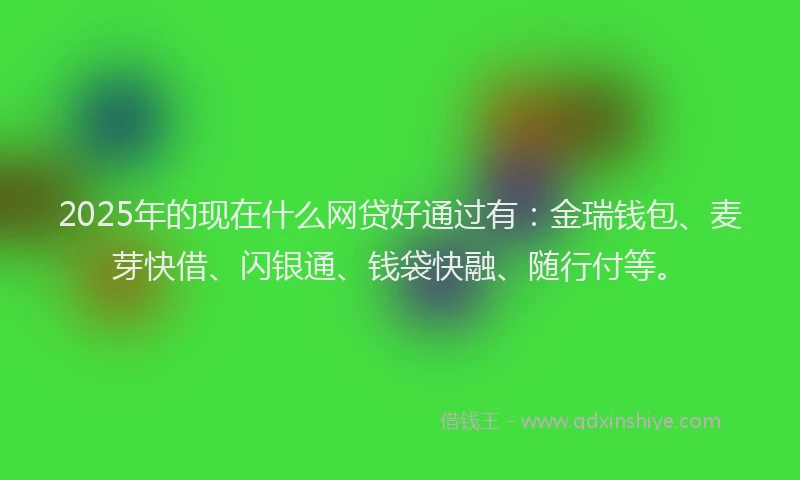 2025年的现在什么网贷好通过有：金瑞钱包、麦芽快借、闪银通、钱袋快融、随行付等。