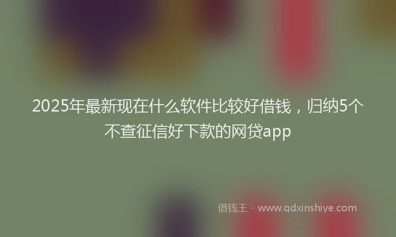 2025年最新现在什么软件比较好借钱，归纳5个不查征信好下款的网贷app