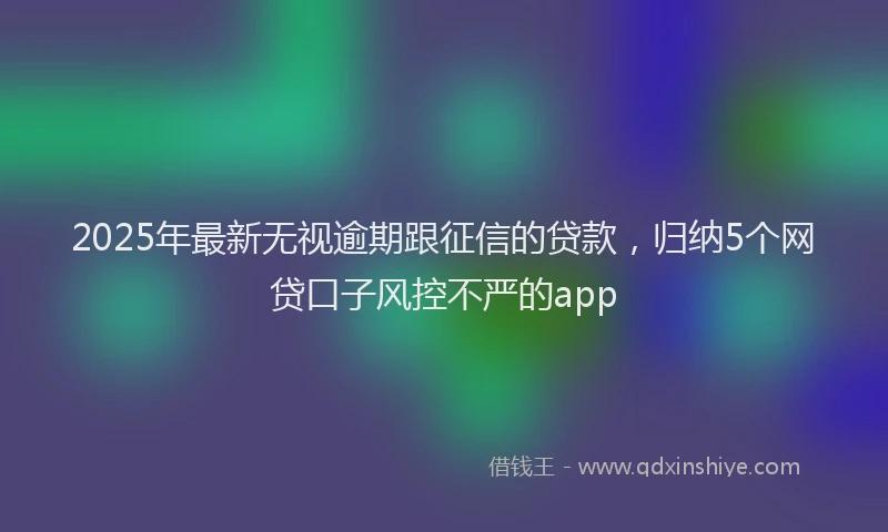 2025年最新无视逾期跟征信的贷款，归纳5个网贷口子风控不严的app