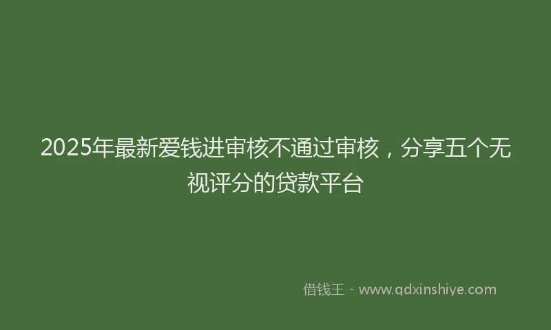 2025年最新爱钱进审核不通过审核，分享五个无视评分的贷款平台
