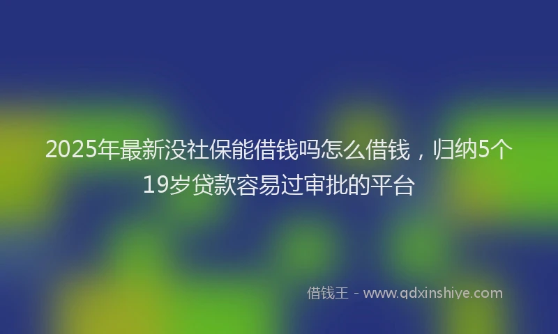 2025年最新没社保能借钱吗怎么借钱，归纳5个19岁贷款容易过审批的平台