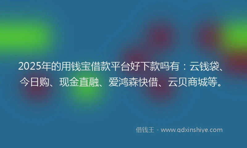 2025年的用钱宝借款平台好下款吗有：云钱袋、今日购、现金直融、爱鸿森快借、云贝商城等。