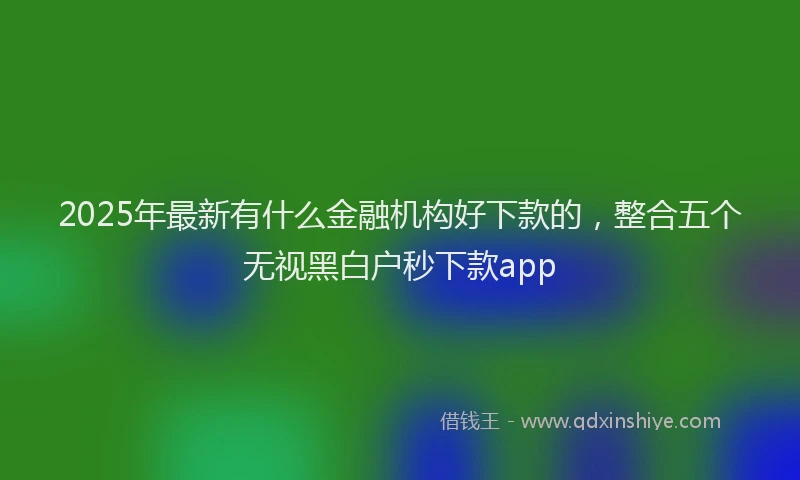 2025年最新有什么金融机构好下款的，整合五个无视黑白户秒下款app