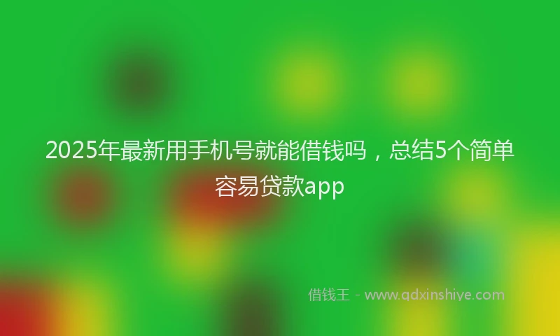 2025年最新用手机号就能借钱吗，总结5个简单容易贷款app